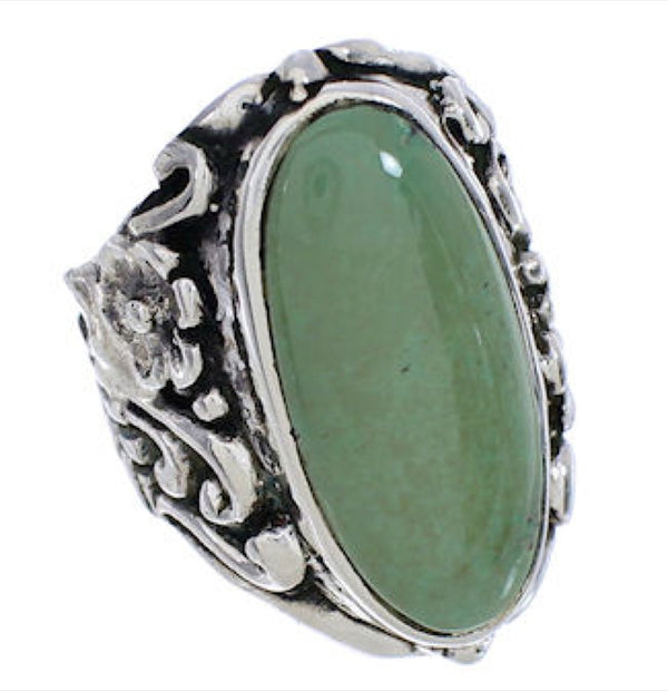 Flower Silver Jewelry Turquoise Ring Size 4-3/4 YX34451